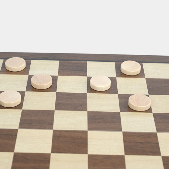 Magnetic 2-in-1 Wooden Chess & Checkers Set