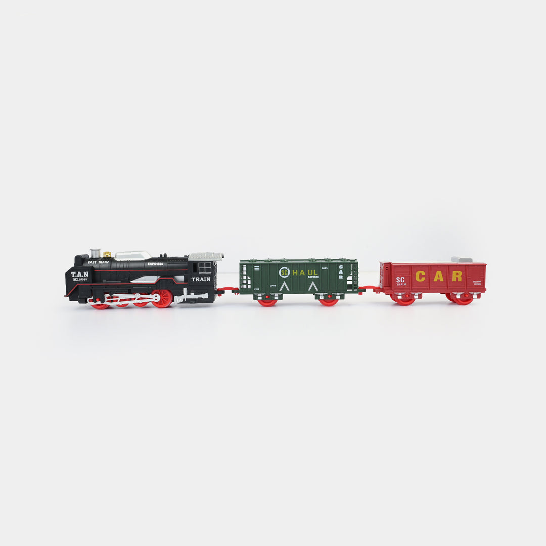 Electric Rail Train With Light Music Spray