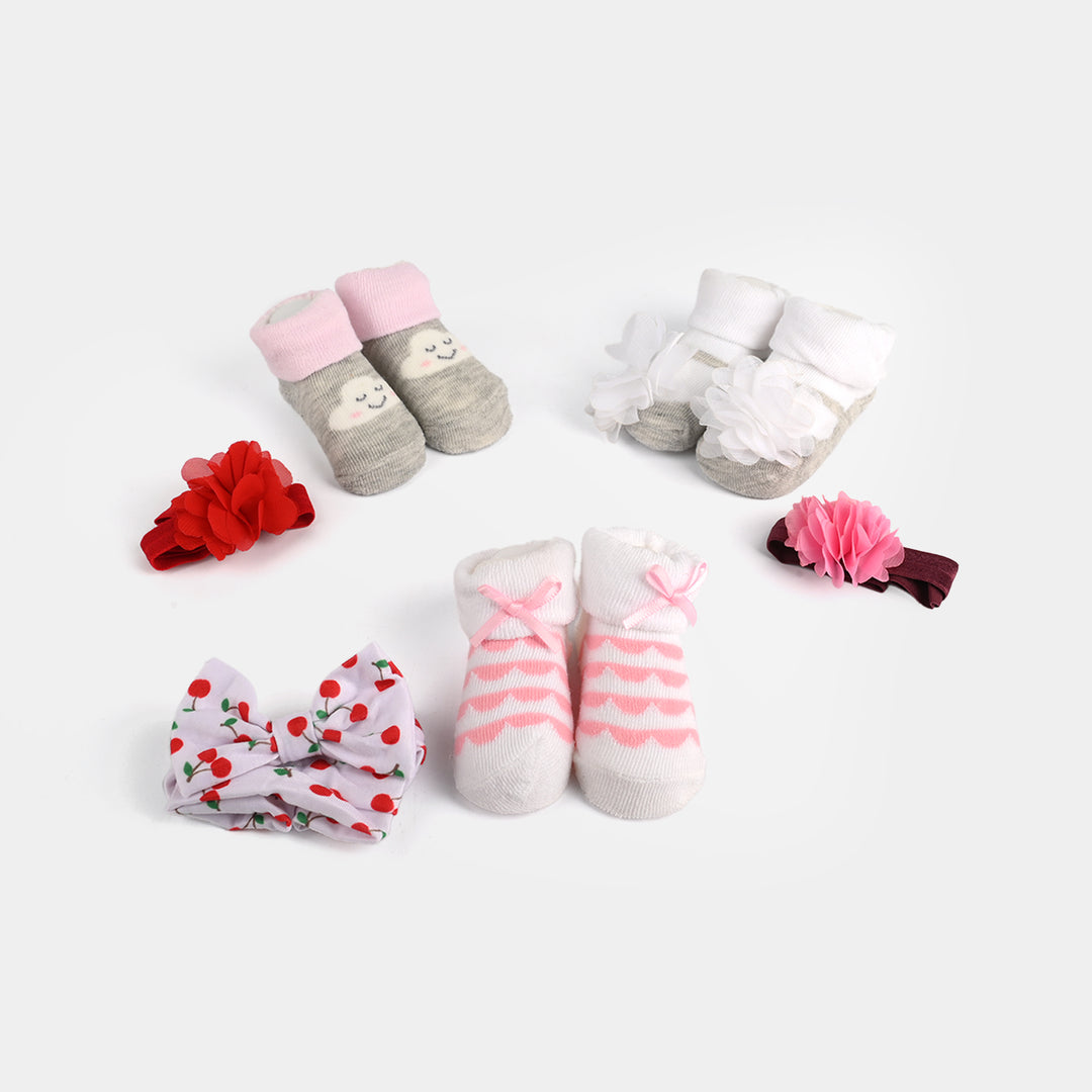 Baby Girl Socks & Headband Set