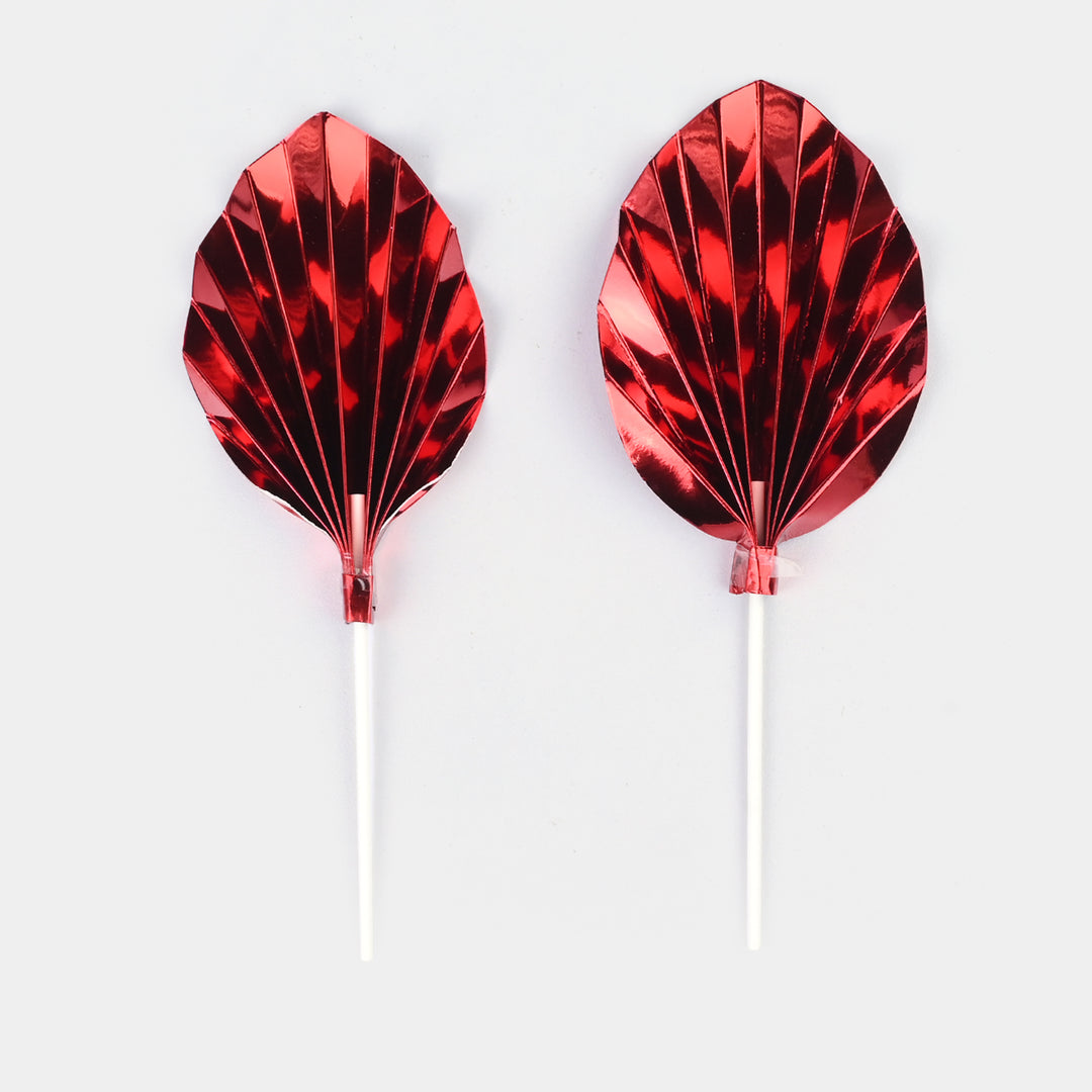 Metallic Palm Leaf Cake Toppers