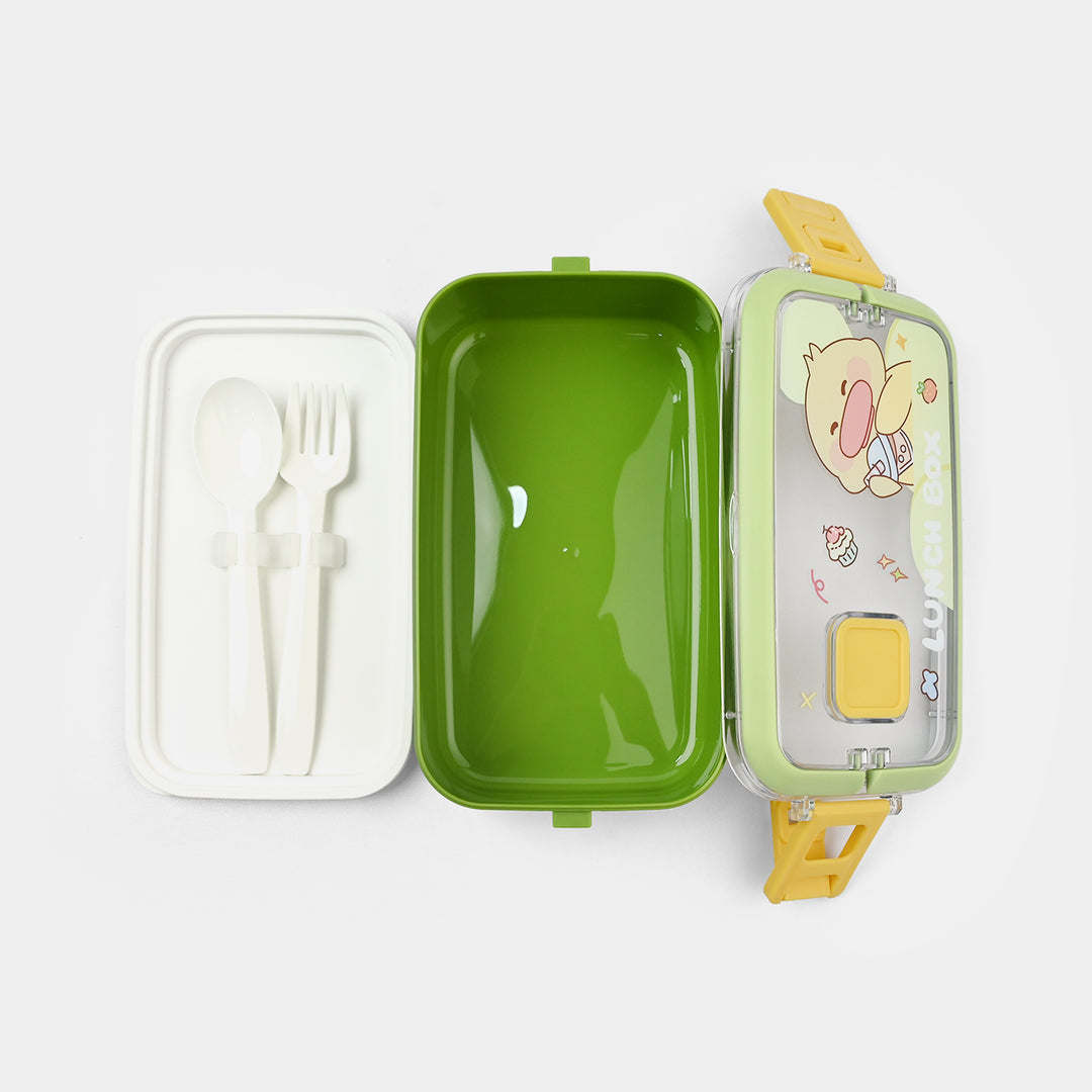 Plastic Lunch Box With Cutlery | 1ltr