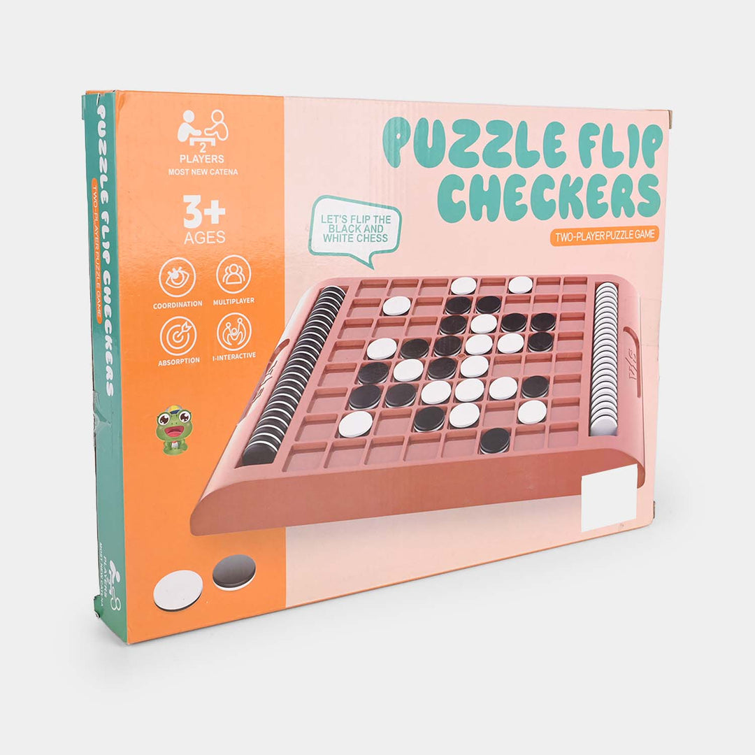 Puzzle Flip Checkers Board Game for Kids
