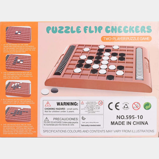 Puzzle Flip Checkers Board Game for Kids