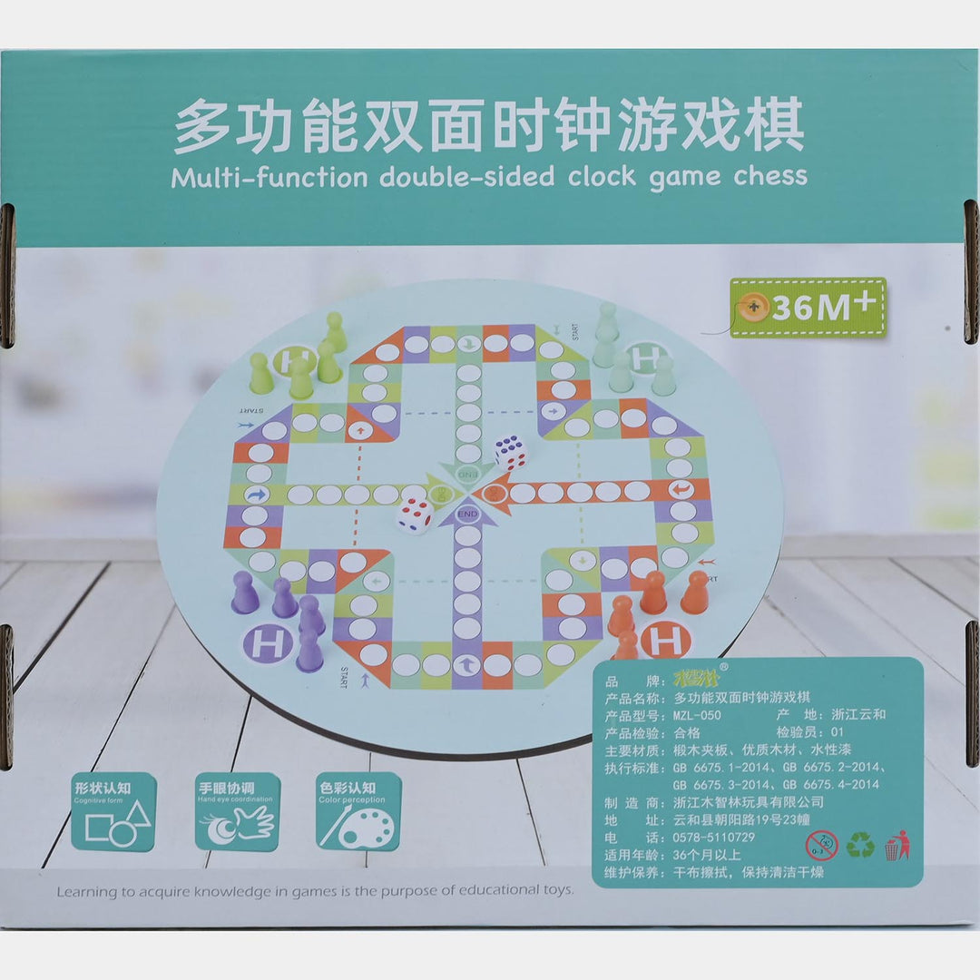Multi-Function Double-Sided Clock Game Chess