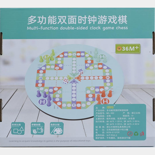 Multi-Function Double-Sided Clock Game Chess