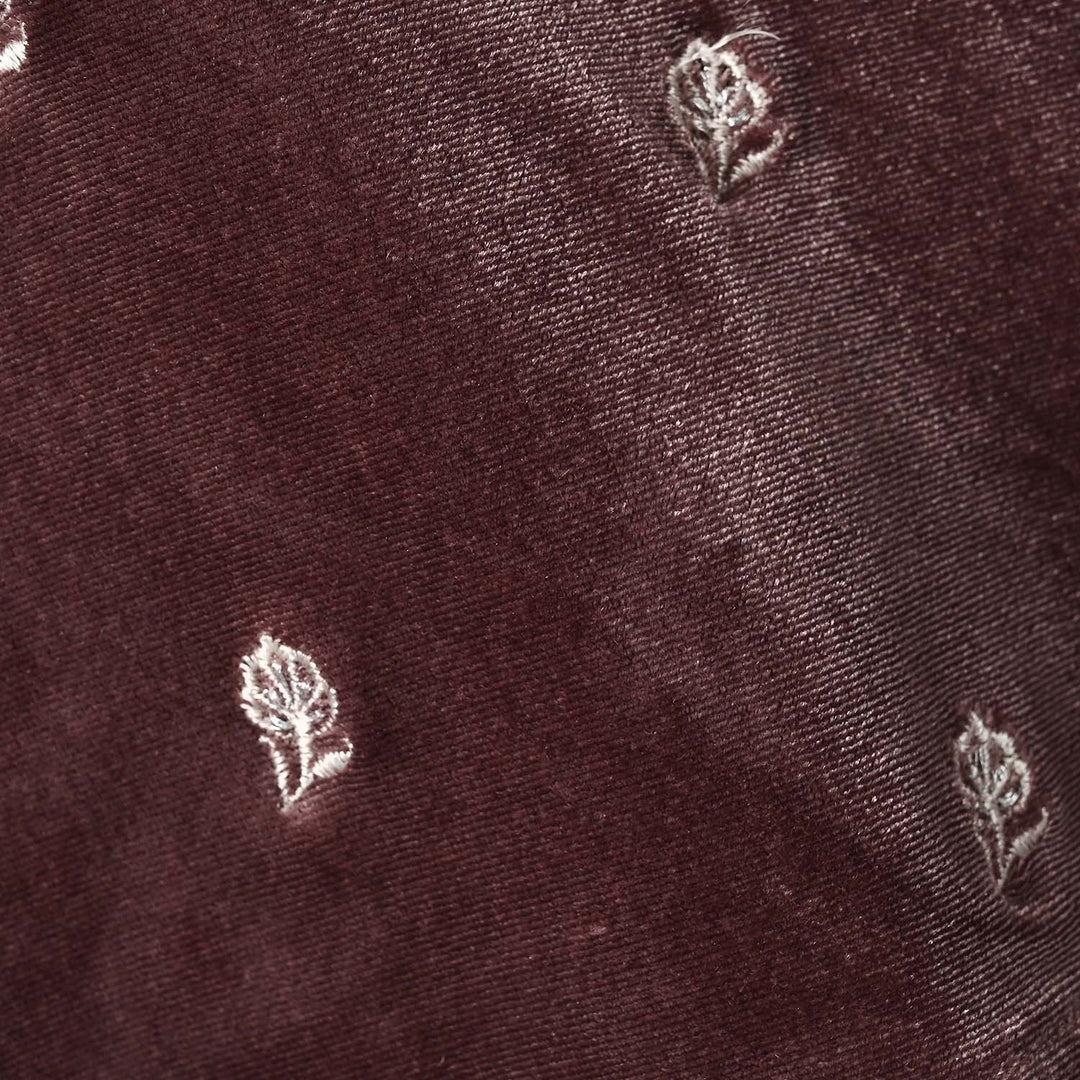 Girls Velvet Emb Top Winter Garden - Purple