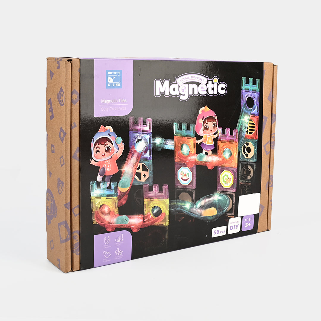 Magnetic Tiles | 56-Piece Building Set With Light
