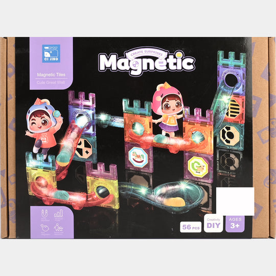 Magnetic Tiles | 56-Piece Building Set With Light