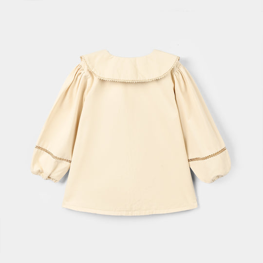 Girls Cotton Twill Co-Ord Set Chunky- Off-White