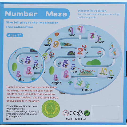 Wooden Number Maze – Fine Motor Toy