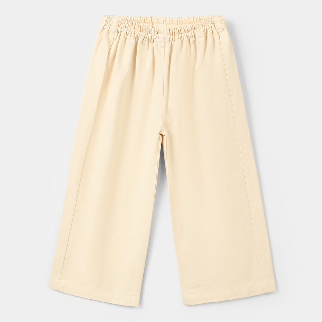 Girls Cotton Twill Co-Ord Set Chunky- Off-White