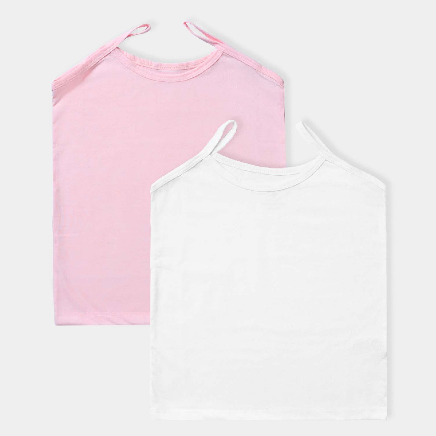 Girls PC Jersey Cami Basic 2 Pcs-Pink/White