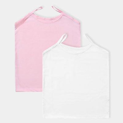 Girls PC Jersey Cami Basic 2 Pcs-Pink/White