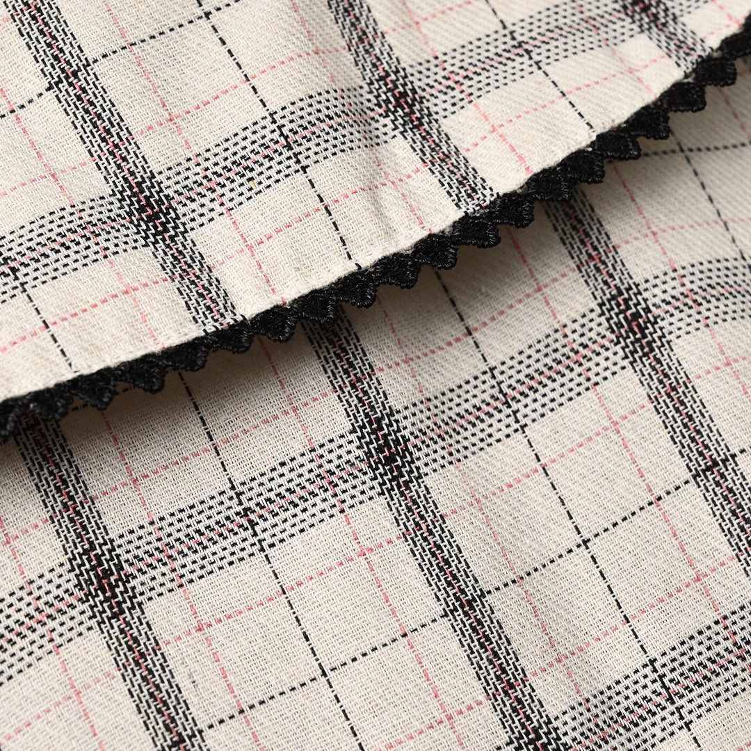 Girls Poly Cotton Casual Frock Vintage- Checkered