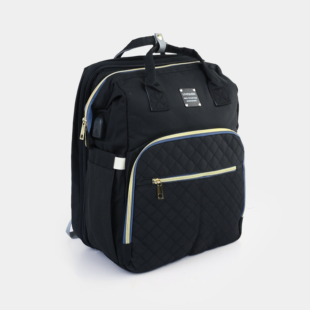 2-in-1 Foldable Diaper Backpack with Expandable Bassinet