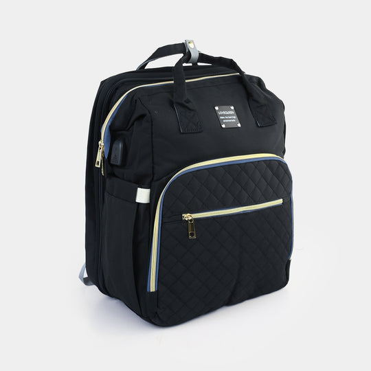 2-in-1 Foldable Diaper Backpack with Expandable Bassinet