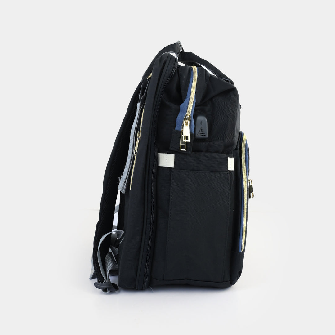 2-in-1 Foldable Diaper Backpack with Expandable Bassinet