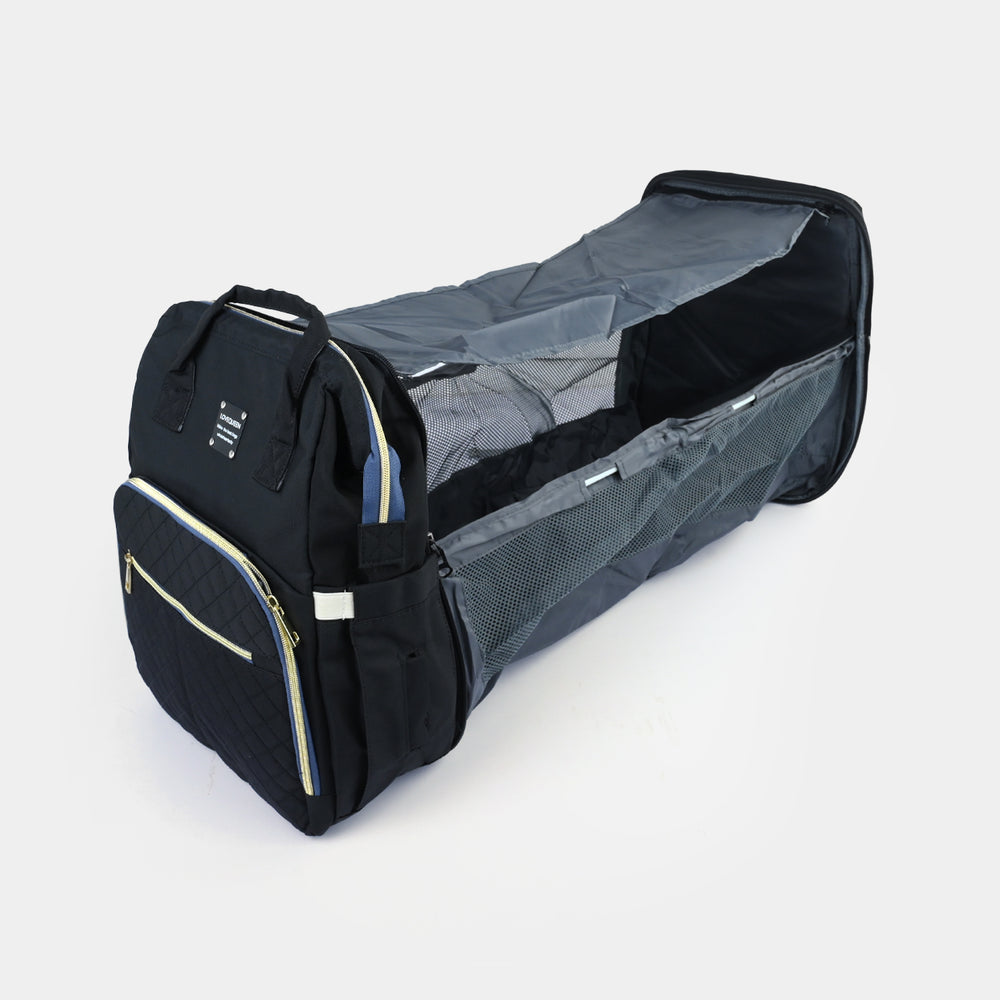 2-in-1 Foldable Diaper Backpack with Expandable Bassinet