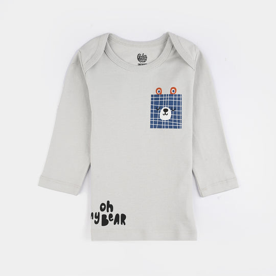Infant Boys Cotton Full Sleeve T-Shirts Pack of 3 - Multi