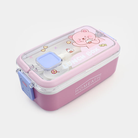 Plastic Lunch Box With Cutlery | 1ltr
