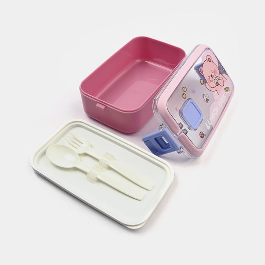 Plastic Lunch Box With Cutlery | 1ltr