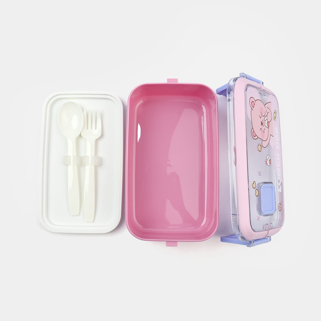 Plastic Lunch Box With Cutlery | 1ltr