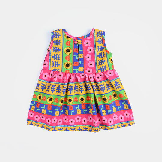 Infant Girls Casual Frock Vivid Ocean-Multi