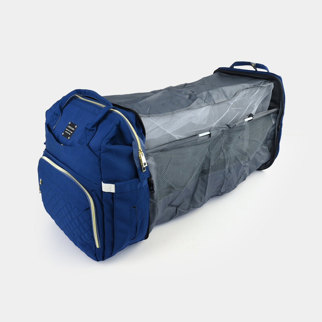 2-in-1 Foldable Diaper Backpack with Expandable Bassinet