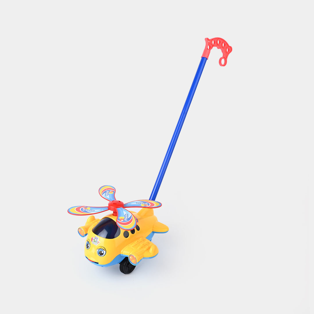 Pull & Push Plane with Bell for Kids
