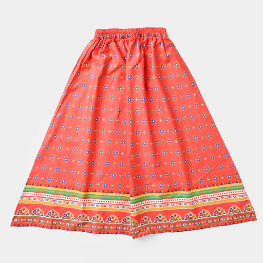 Girls Cotton Poplin Long Skirt Orangeade-ORANGE