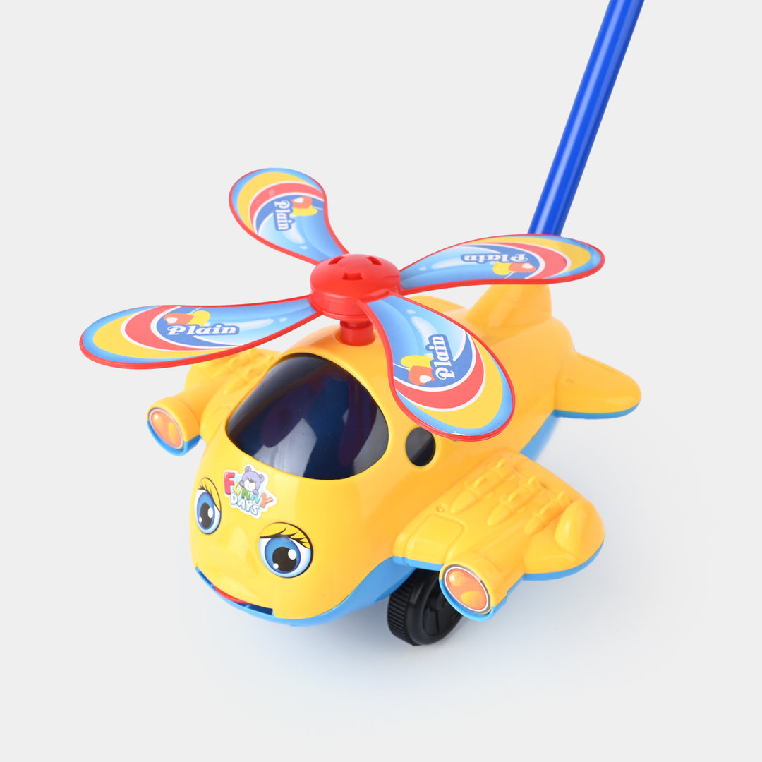 Pull & Push Plane with Bell for Kids