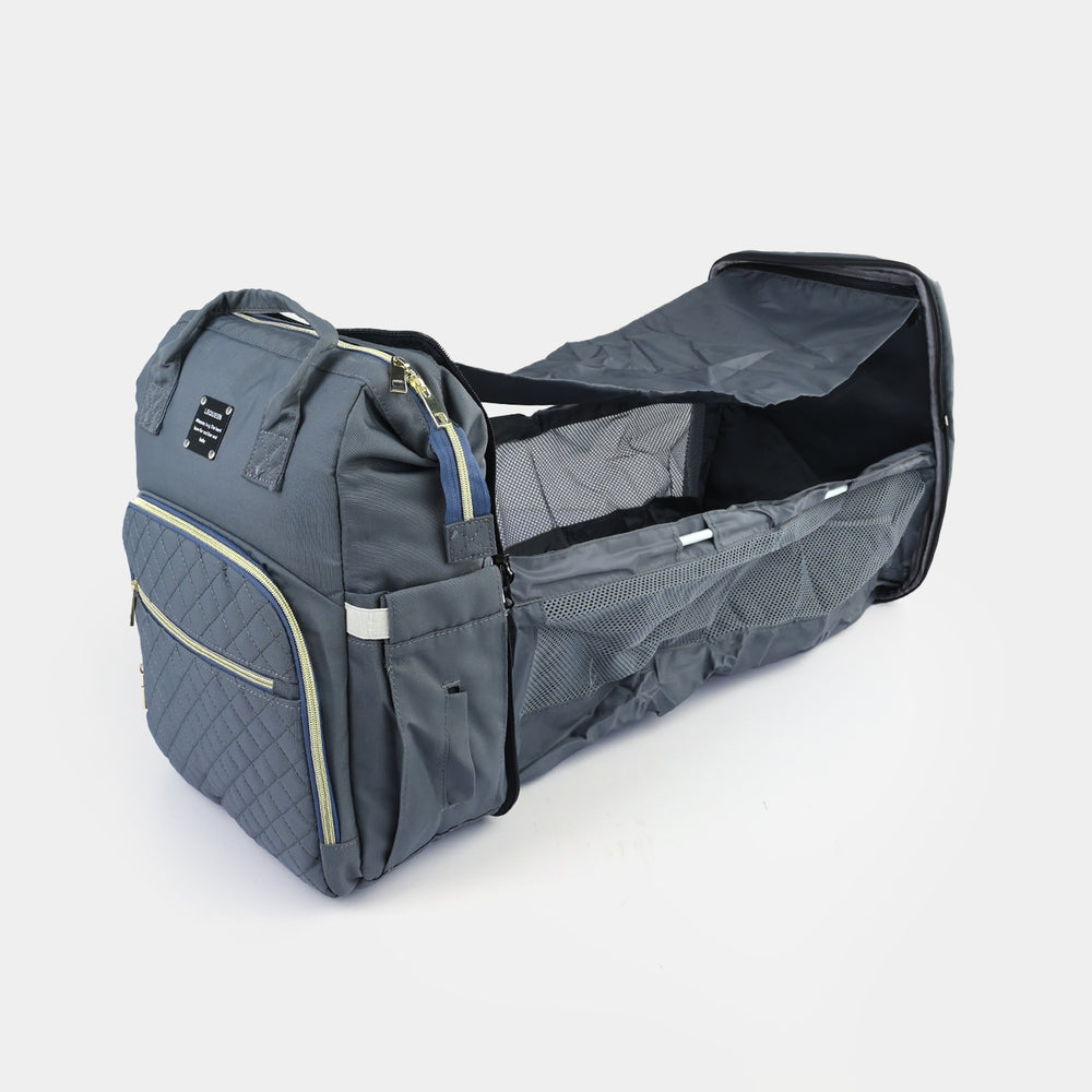 2-in-1 Foldable Diaper Backpack with Expandable Bassinet