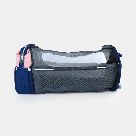 2-in-1 Foldable Diaper Backpack with Expandable Bassinet