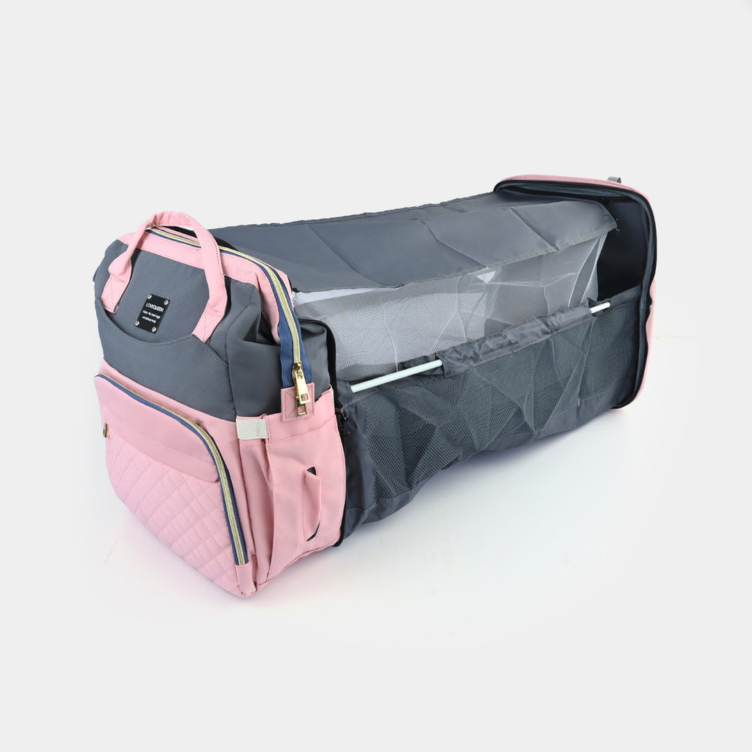 2-in-1 Foldable Diaper Backpack with Expandable Bassinet
