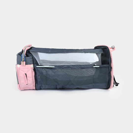 2-in-1 Foldable Diaper Backpack with Expandable Bassinet