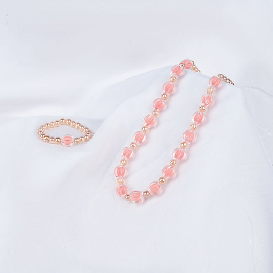 GIRLS ELEGANT BEADED NECKLACE & BRACELET