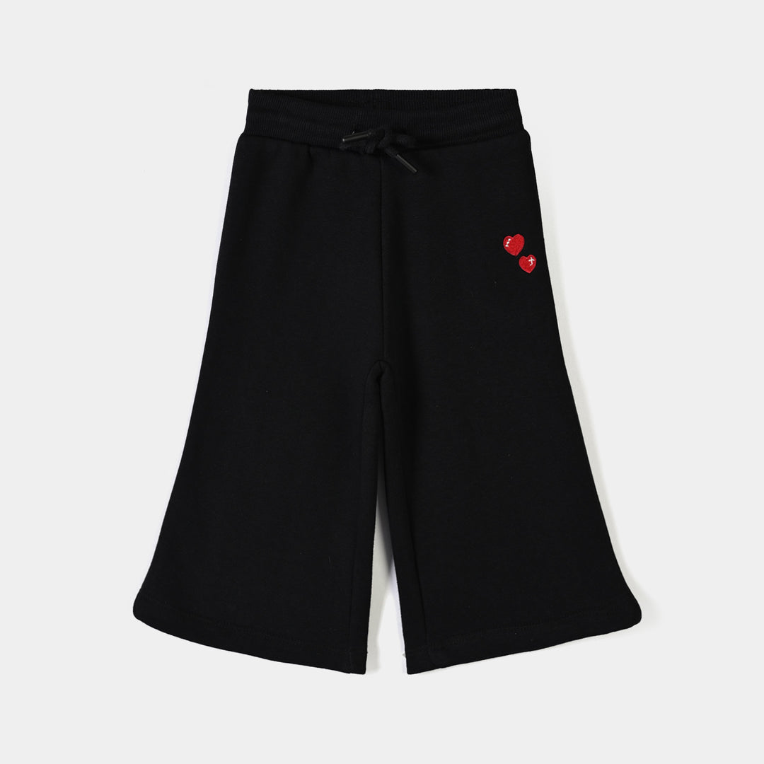 Infant Girls Fleece Pyjama Red Hearts-BLACK