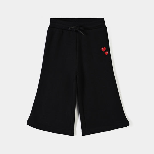 Infant Girls Fleece Pyjama Red Hearts-BLACK