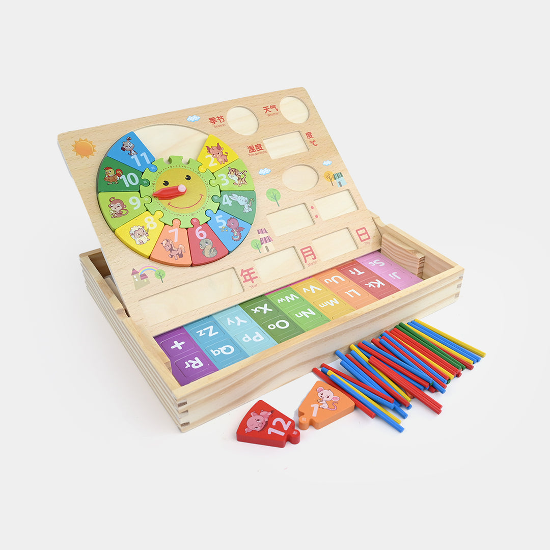 Wooden Zodiac Calendar Clock