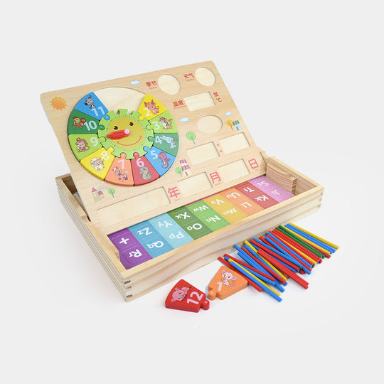 Wooden Zodiac Calendar Clock