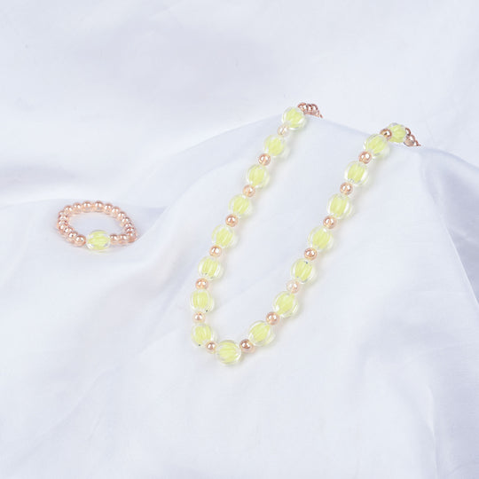 GIRLS ELEGANT BEADED NECKLACE & BRACELET