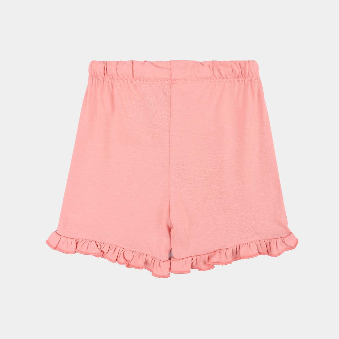 Infant Girls Cotton Jersey 2 Piece Set Bow Set-White.Pink
