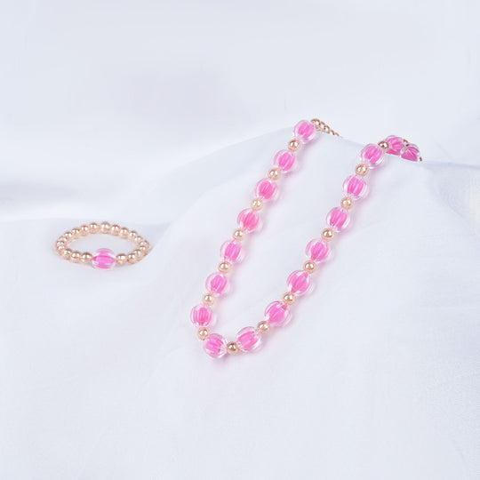 GIRLS ELEGANT BEADED NECKLACE & BRACELET