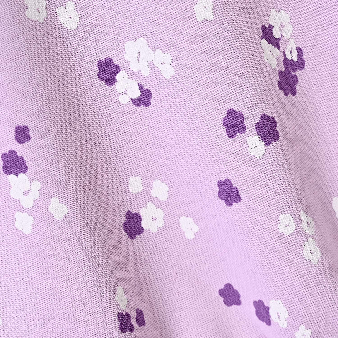 Girls Fleece SweatShirt Chint Floral Pattern-Orchid