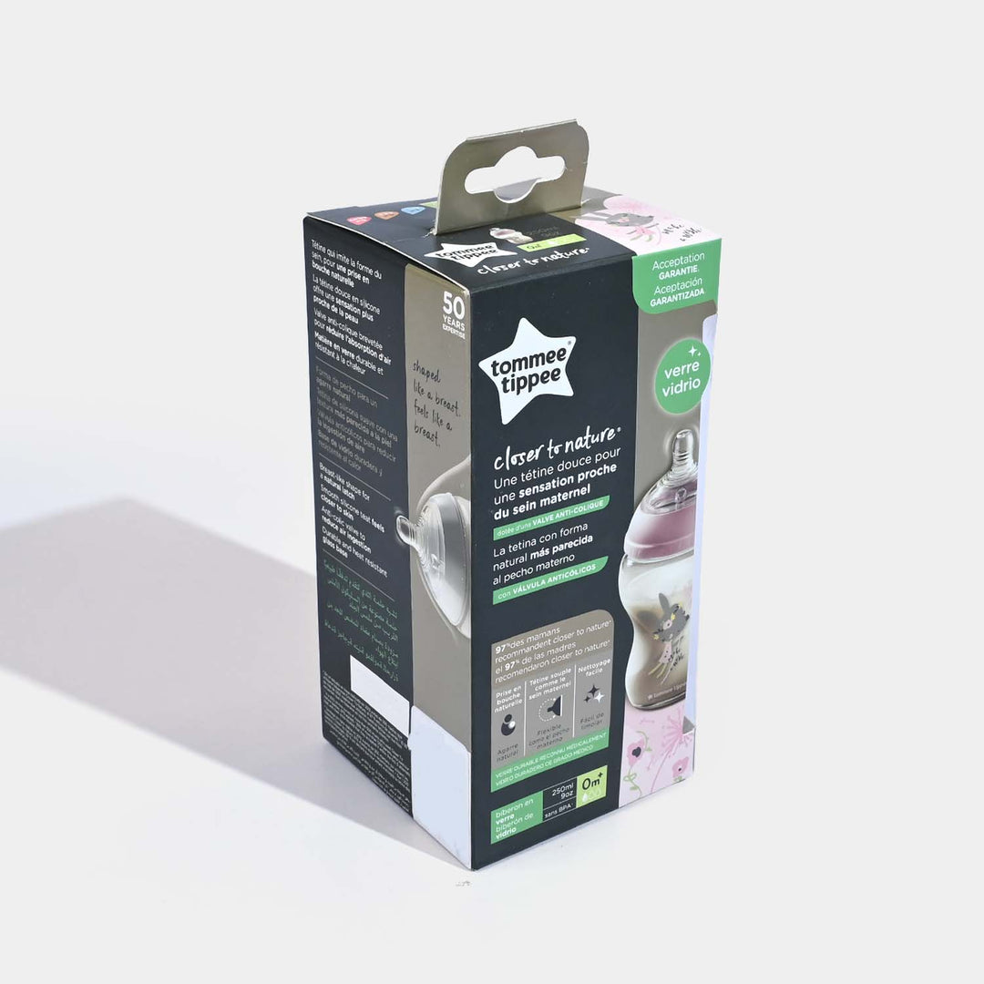 Tommee Tippee Closer to Nature Baby Glass Feeding Bottle (9oz / 250ml)