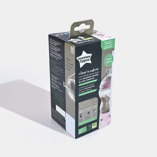 Tommee Tippee Closer to Nature Baby Glass Feeding Bottle (9oz / 250ml)