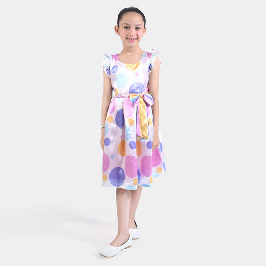 Girls Fancy Frock Polka Dots-Multi