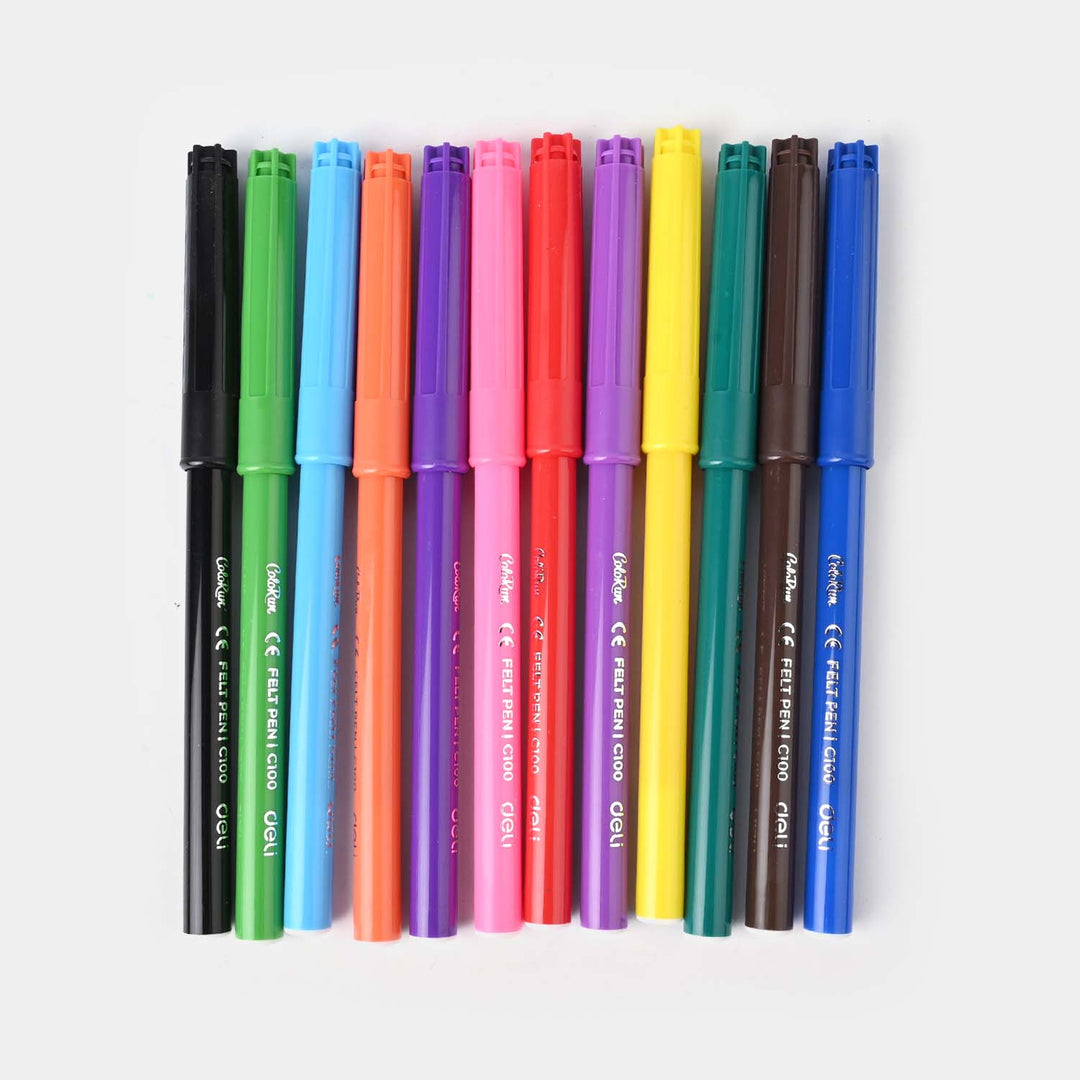 Felt Pen Washable Marker 1.0mm 12C For kids