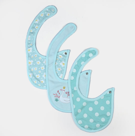 Pack Of 3 Baby Cotton Interlock Bibs Set-MIX