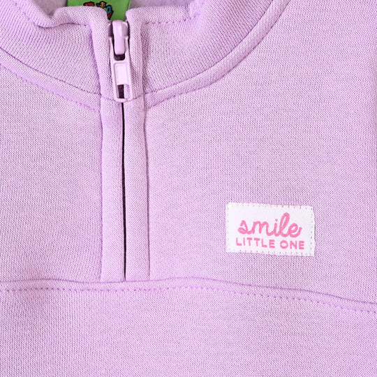 Infant Girls Fleece Sweat Shirt Little One-Orchid